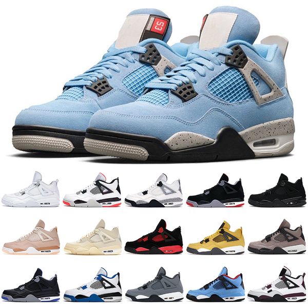 

men designer basketball shoes 4s black cat red thunder jumpman 4 university blue sail white oreo tour yellow bordeaux pure money men women o