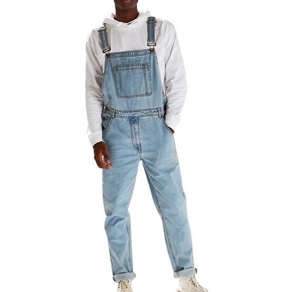 

bib overalls for man suspender pants mens jeans jumpsuits, Blue