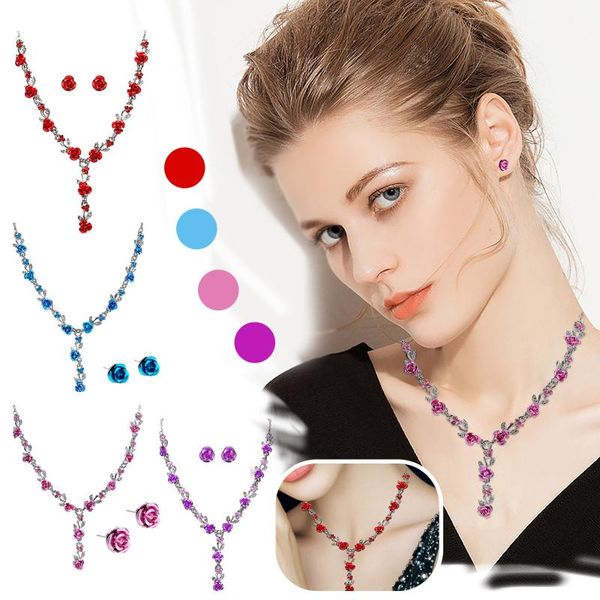 

chains necklace for women vintage high-end atmosphere rose flower alloy suit dress accessories 2021 jewelry, Silver