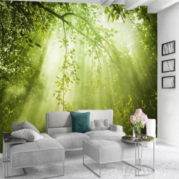 3D Peyzaj Wallcovering Duvar Kağıdı Yiyence Sunshine Orman Mural Modern Ev Dekorasyon Duvar Kağıtları Duvar Kağıdı Çocuk Odası Için