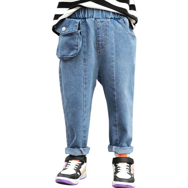 

kids jeans pockets toddler girl autumn winter girls casual style clothes, Blue