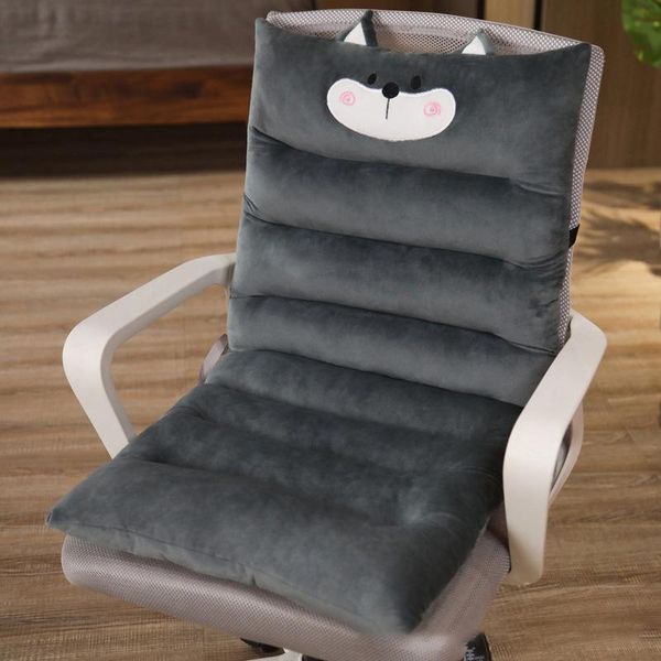 

cushion/decorative pillow one-piece chair cushion for office cartoon plush seat back cushions pp cotton filling waist support mat with ties