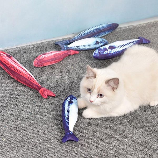 

cat toys 3d fish plush pet toy gifts catnip stuffed pillow doll simulation playing for
