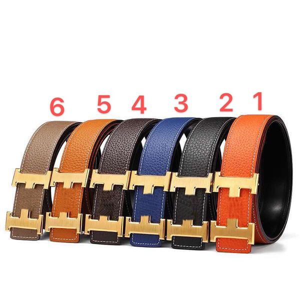 

male designer h belt leisure 3.8 cm belt box, Black;brown