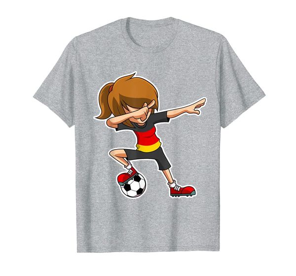 

dabbing soccer girl germany jersey, german kids dab gifts t-shirt, White;black