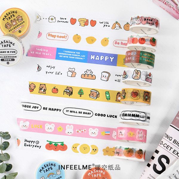 

novelty cute cartoon washi tape kawaii stationery masking tape school supplies diy scrapbooking stickers diary decor tape