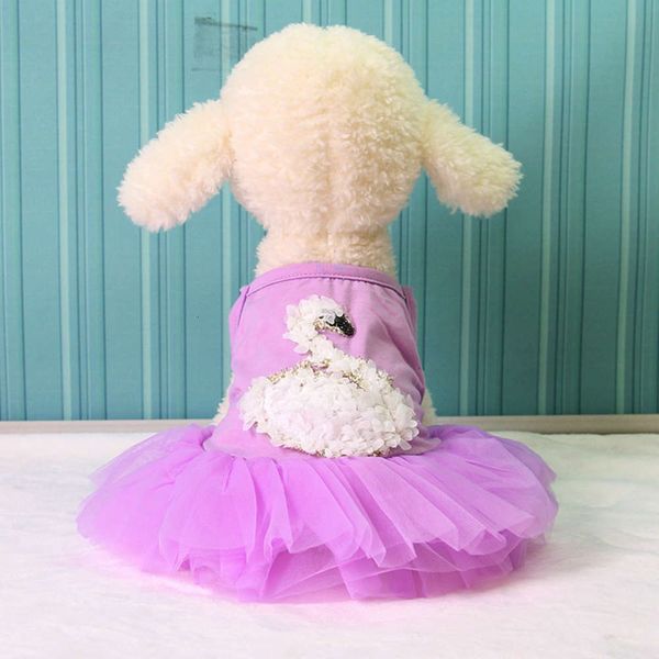 

the dog clothes pet dog clothes teddy spring and summer swan fairy skirt
