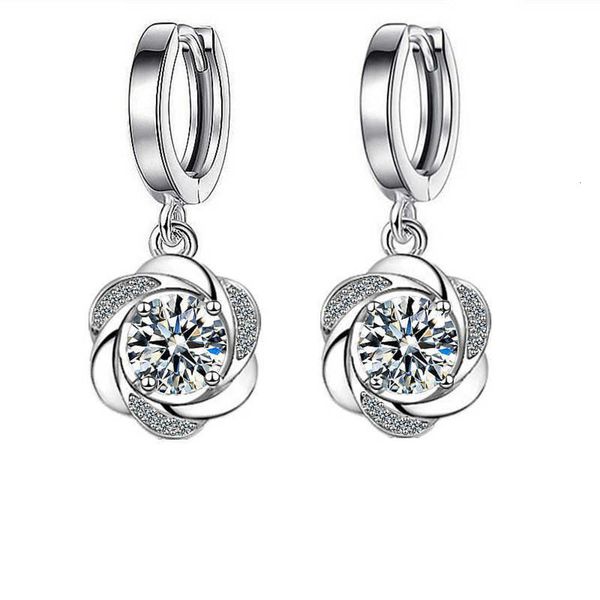 

style 2021 strass earrings around flower love heart for women poison, Golden
