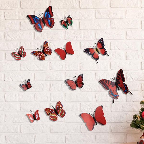 

wall stickers 12pcs 3d simulation butterfly for living room decoration