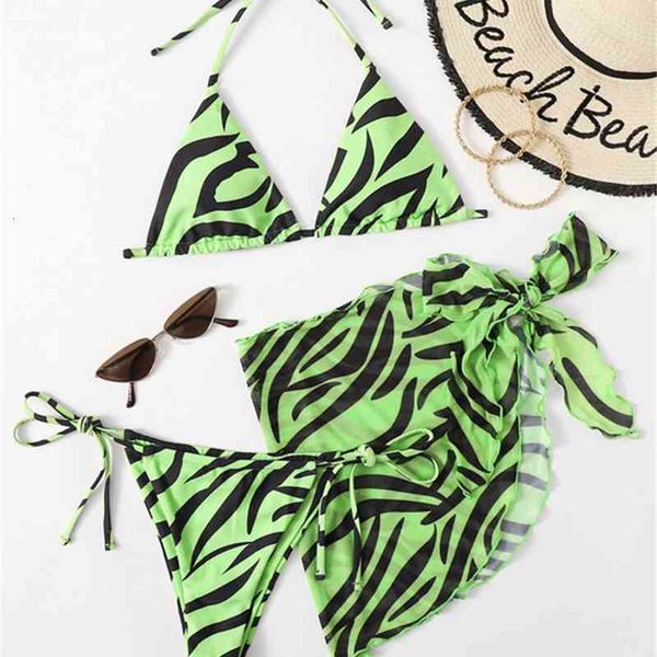 

three 2021 leopard print piece bikini women's swimsuit, White;black