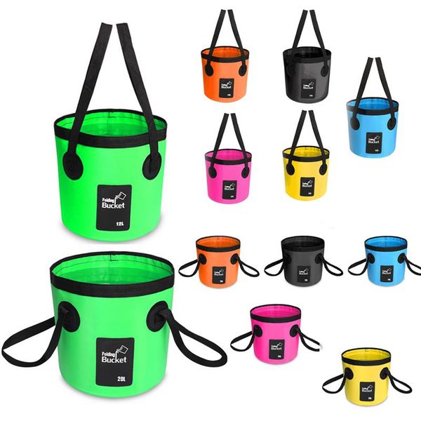 

folding bucket outdoor fishing bucket, black 20l bags
