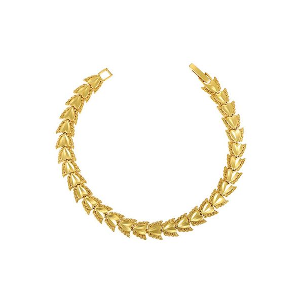 

women's 24k gold plate link, chain bracelets njgb051 fashion heart women yellow gold plated bracelet, Black