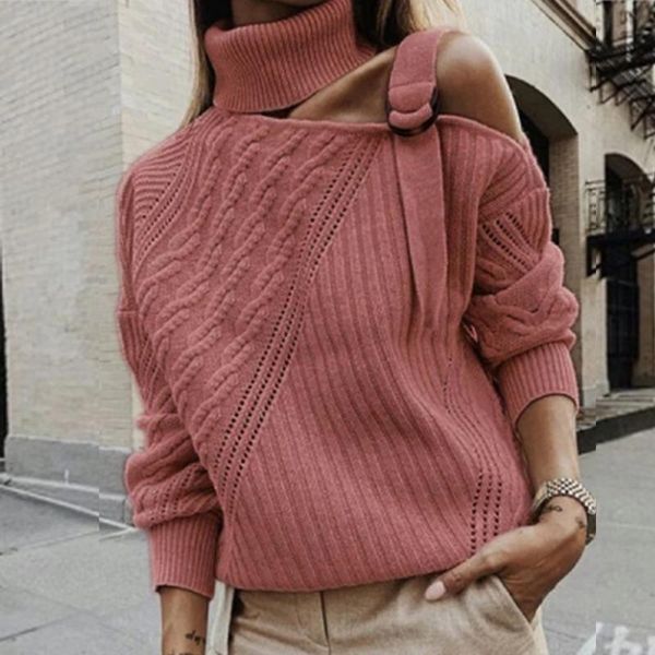 

women's sweaters new fashion halter knit sweater women jumper strapless pullover autumn winter solid long sleeve female knitw, White;black