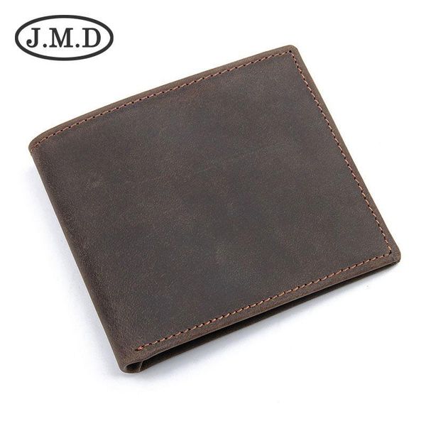 

leather men's wallet crazy horse retro short card case coin pocket wallets, Red;black