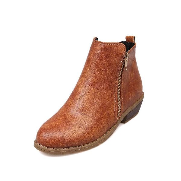 

boots women ankle fashion leopard-print women's autumn winter thick heel mid-heel side zipper plus size woman 2021, Black