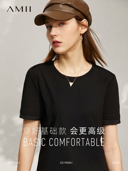 

women's knits & tees camiseta feminina bÃ¡sica , camiseta minimalista para mulheres, de verÃ£o, solta com gola sÃ³lida, bÃ¡sica, 12140387 v, White