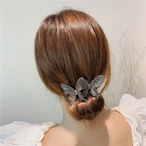 

hair clips & barrettes 2021 fashion deft bun bands butterfly elegant styling donut maker for women girls accessories gifts, Golden;silver