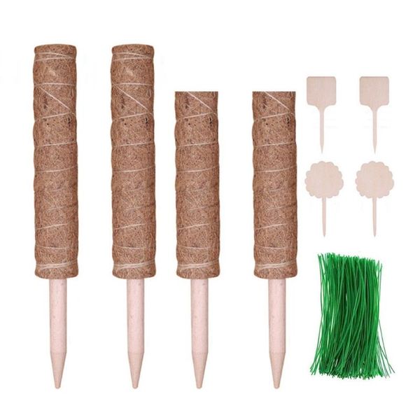 

other garden supplies 4pcs coir pole plant moss sticks for indoor plants climbing creepers with wood labels and 100pcs twist ties