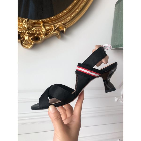 

2021 good quality fashion women luxurys designers shoes designer sandals womens luxury high heels sandal dress shoess with box size 35-41 -b, Black