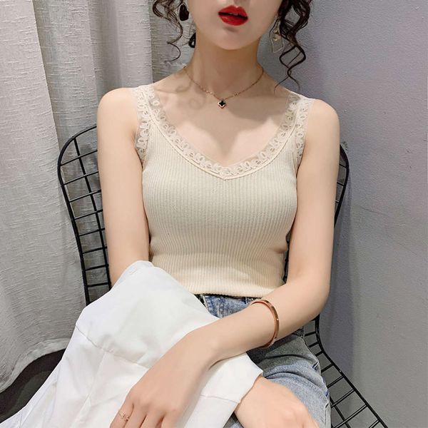 

women's sweaters tees sweater lace small sling vest for women's summer with knitted bottom coat design 5y52 gmlx, White;black