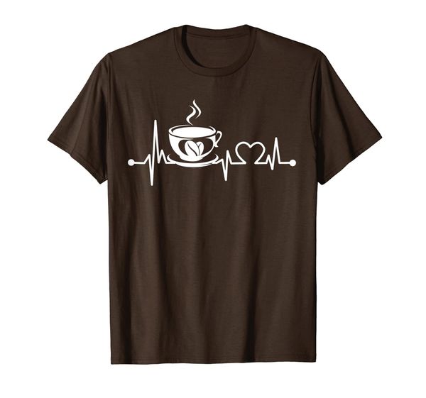

coffee cup heartbeat funny drinking coffee love cool gift t-shirt, White;black