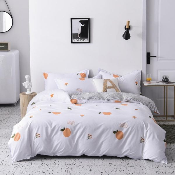 

bedding sets fruit print duvet cover set single double  king size bed linen sheet quilt covr pillowcase