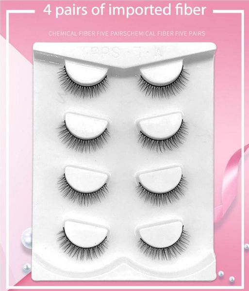 

four pairs of false eyelashes 3d handmade mink lashes thick curling eyelash cat eye makeup for extension tslm2