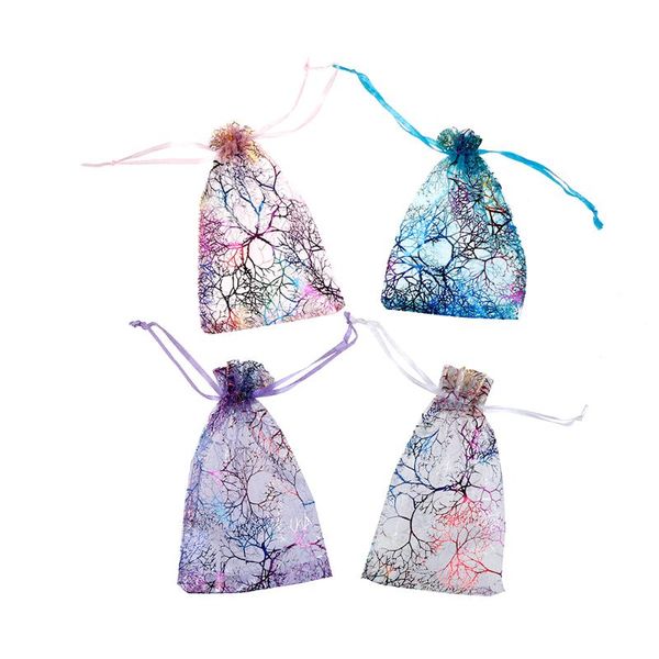

gift wrap coralline organza jewelry pouch wedding party favor bag 10*15cm 50pcs/pack