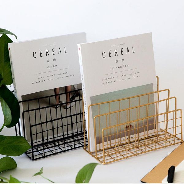 

european minimalist gold press shelf book rack magazine living room study deskto collect decorations storage containers bottles & jars