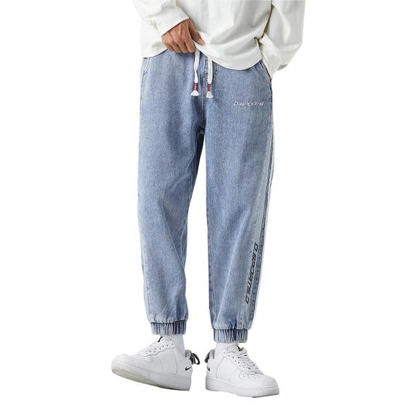 

men's jeans men streetwear fashion casual pants denim trousers, Blue