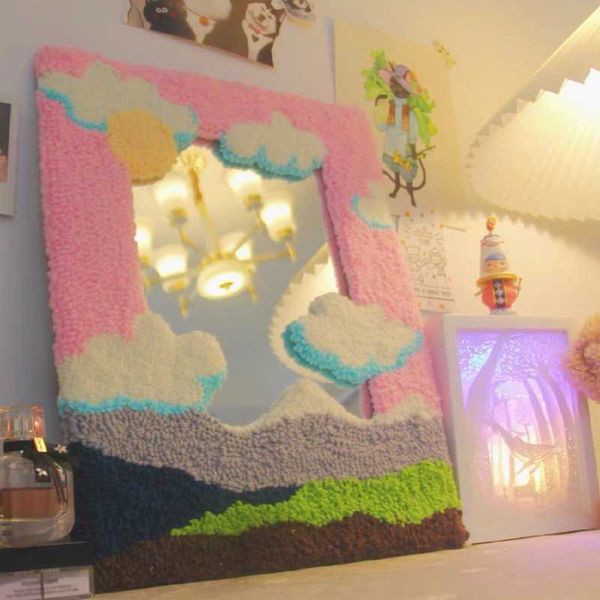 

mirrors hand made ins style personalized makeup mirror rrugs plush unique gift tableornament lovely scenery room decorative