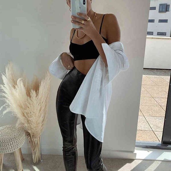 

women's tanks & camis mosimolly oversize blouses shirt women loose irregular hem white female blusas kz7p