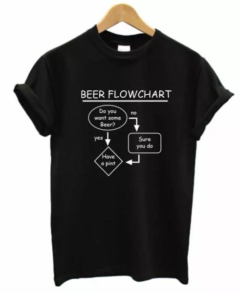 

beer flow chart funny t-shirt mens ladies s-xxl pub ale lager pink, White;black