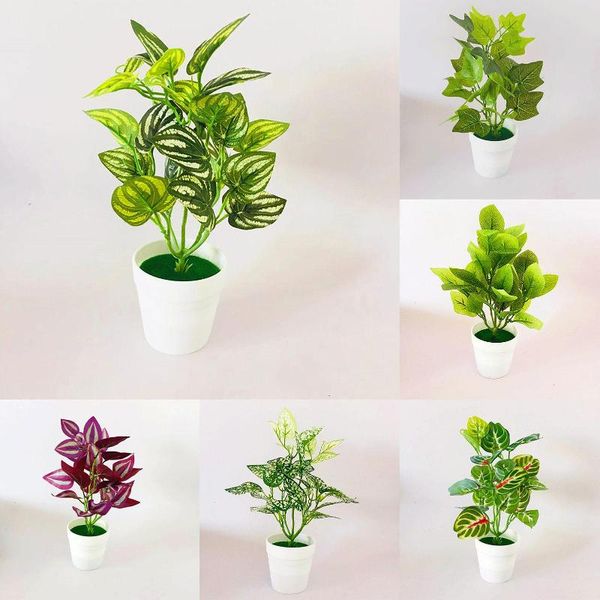 

plastic simulated potted plant lifelike artificial bonsai deskornament fake green for home display decoration decorative flowers & wreat