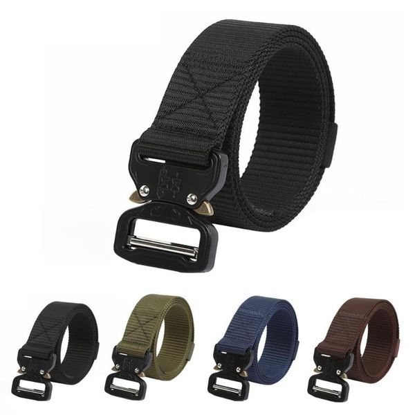 

tactical belts nylon military army belt outdoor metal buckle heavy duty training hunting waist support, Black;gray