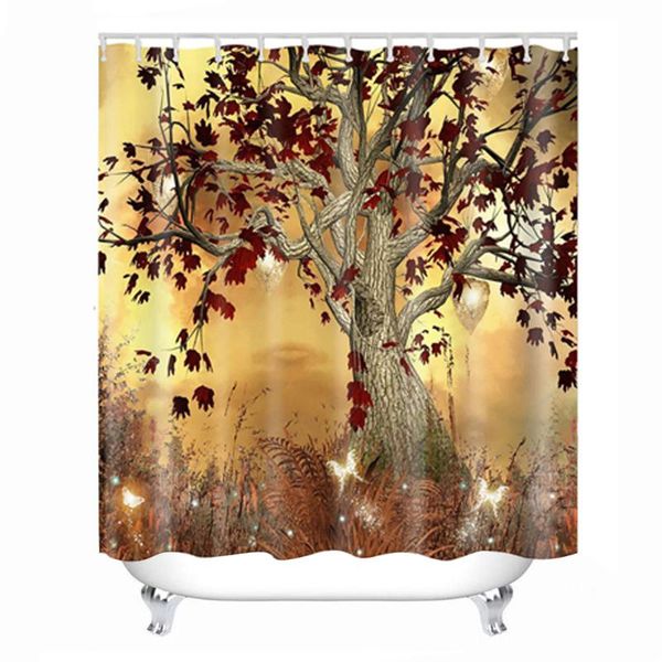 

shower curtains art curtain with hooks mildew resistant bathroom 3d thick decoration home polyester waterproof digital printed large