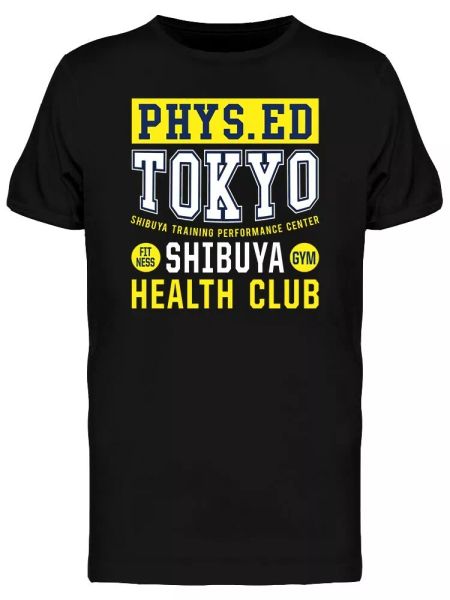 

shibuya health club men's tee -image by shutterstock, White;black