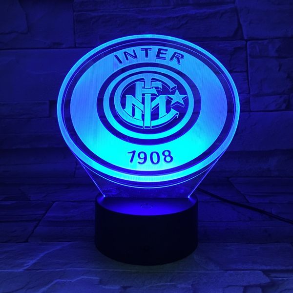 

child night light projector led acrylic 3d desk lamp bedside soccer club logo nightlight football fans teenagers room decoration