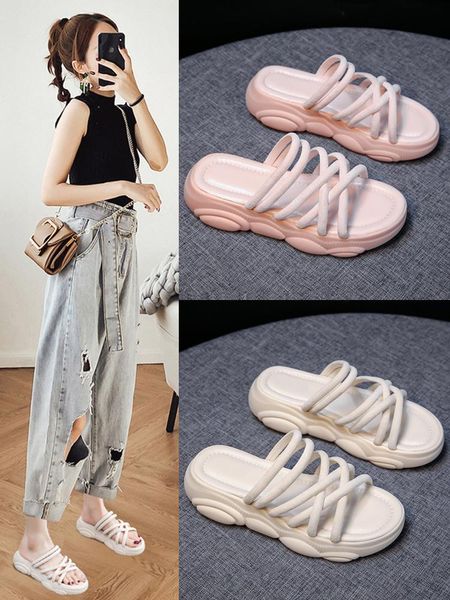 

slippers female summer women home slides beach shoes flats sandals, Black