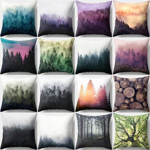 

cushion/decorative pillow modern one side forest printed square cushion cover 45*45cm polyester plants car seat chair sofa covers funda de c
