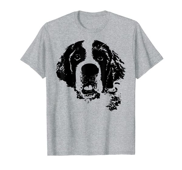 

saint bernard dog face hand drawn t-shirt, White;black