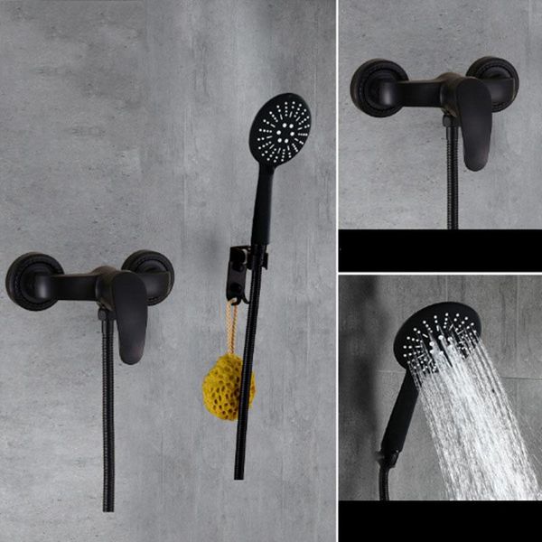

europe style black shower faucet set bathroom copper with hand head mixer for cold and sets