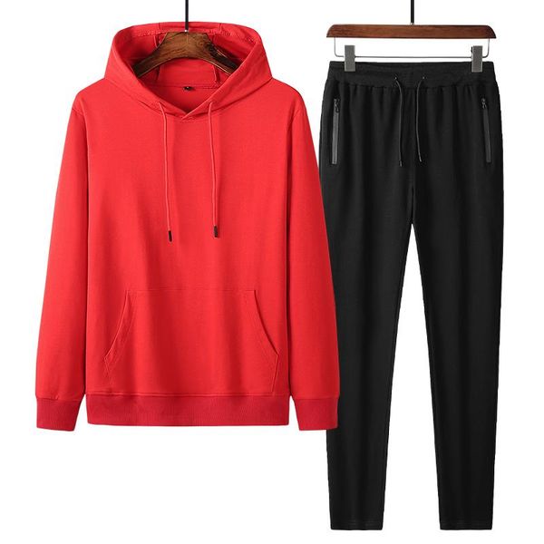 

men's hoodies & sweatshirts sets hoodies+pants autumn winter hooded sweatshirt sweatpants fashion slim fit men set hoodie pant hip hop, Black