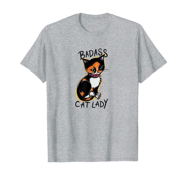 

badass cat lady fun crazy cat lady t-shirt, White;black
