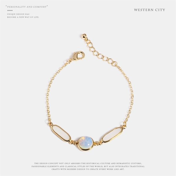 

2021 new creative jewelry niche design opal crystal bracelet women's japan and south korea accessories thin bracelet, Black