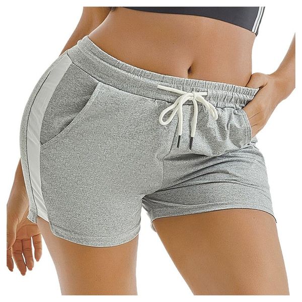 

yoga outfit ladies stretch sports shorts leisure home running plus size loose solid drawstring fitness