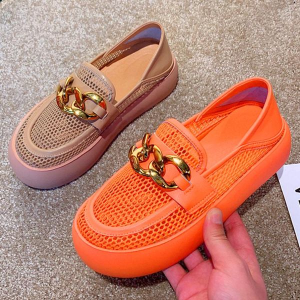 

sandals 2021 summer fashion women platform shoes for casual hollow out gold chain rome beach, Black