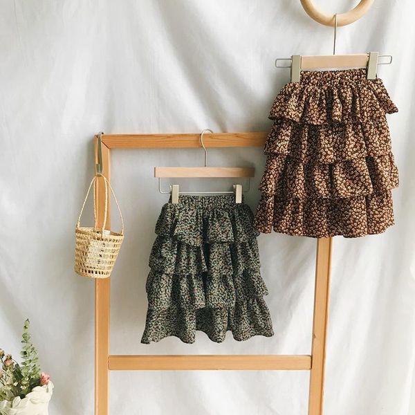 

skirts spring 2021 cake chiffon half-length baby fashion children's princess skirt, Blue