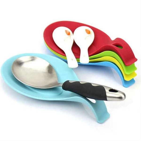 

mats & pads 1pcs grade silicone spoon mat heat resistant placemat tray pad drink glass eat pot holder kitchen gadget