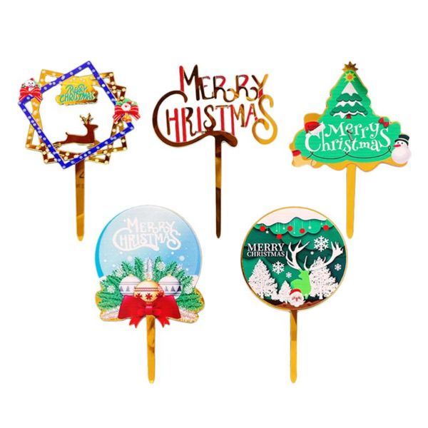 

other festive & party supplies 5pcs delicate christmas cake insert xmas er chic pick supply